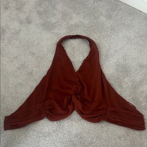 Sunday in Brooklyn Burnt Red Women's Front Twist Halter Tank Top Size Small